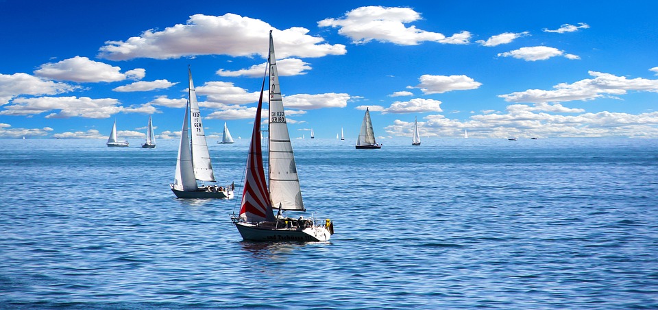 Sail boats with clear sky